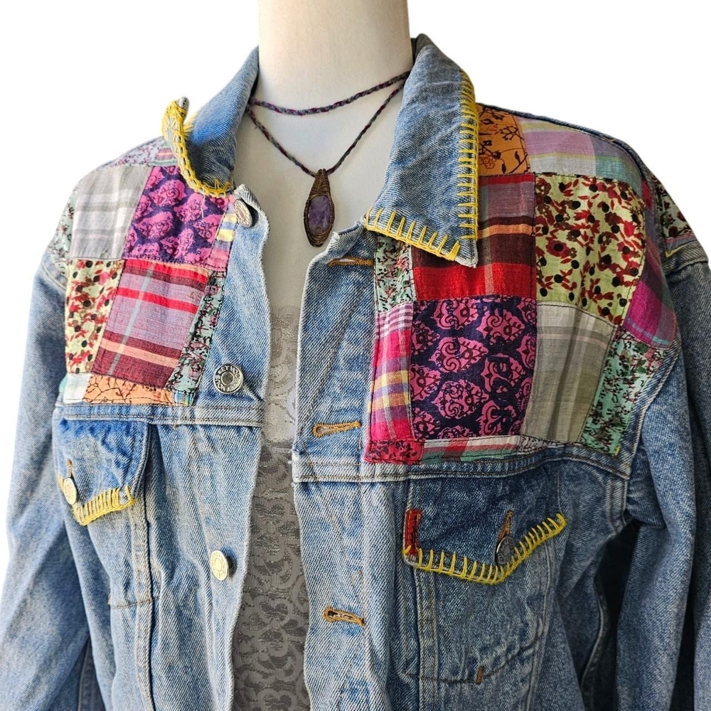 Patchwork Denim Jacket - image 3